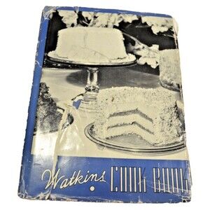 J R Watkins Cook Book Vintage 1943 4th edition Elaine Allen Dust Cover